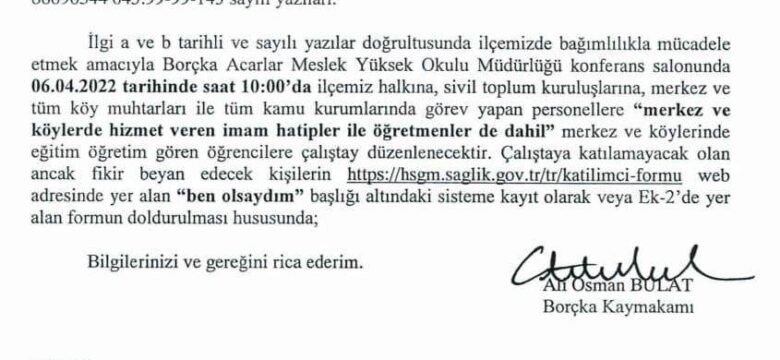 Bağımlılıkla Mücadele Çalışmaları – Çalıştay Programı Açıklandı