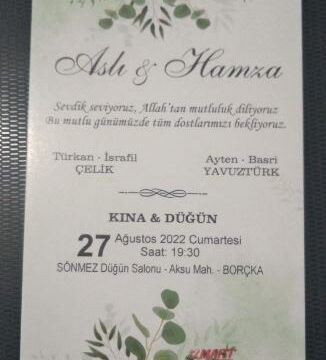 DÜĞÜN DAVETİYESİ BASKI İŞİMİZ