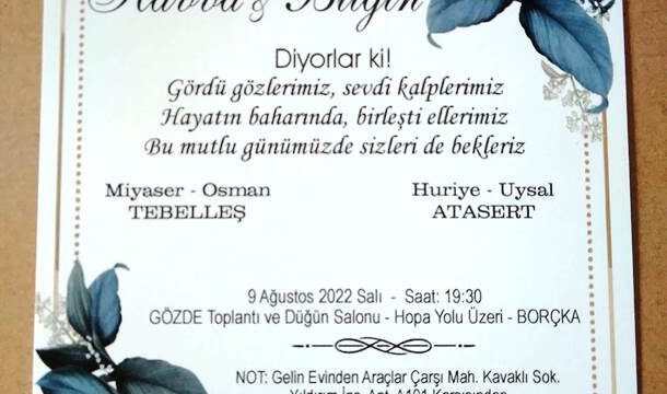 DÜĞÜN DAVETİYESİ BASKI İŞİMİZ