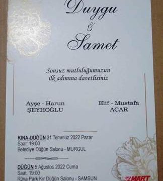DÜĞÜN DAVETİYESİ BASKI İŞİMİZ