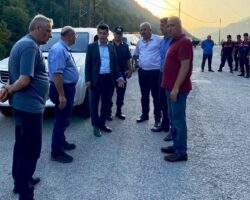 Borçka Kaymakamı Contarlı, Trafik Kazası Alanında İncelemelerde Bulundu