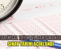 Tarımsal Yayım ve Danışmanlık Sınav Tarihi Güncelleme