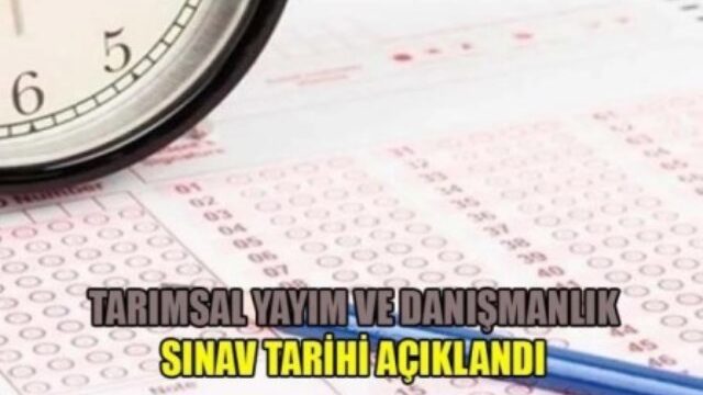 Tarımsal Yayım ve Danışmanlık Sınav Tarihi Güncelleme