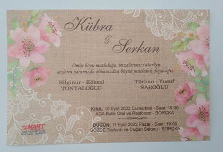 DÜĞÜN DAVETİYESİ BASKI İŞİMİZ