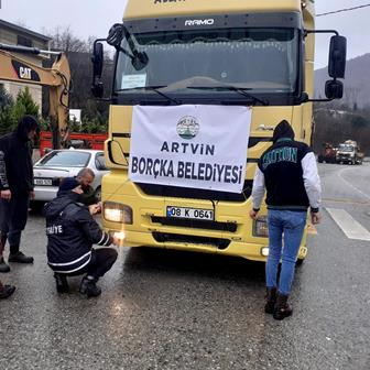 Borçka’dan Hatay’ın Defne İlçesine Yardım