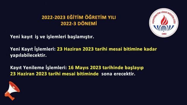 Borçka’da Açık Öğretim Kurumları İlk Kayıt ve Kayıt Yenileme İşlemleri Başladı