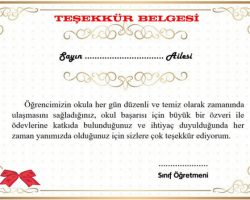 TEŞEKKÜR BELGESİ BASKI İŞİMİZ