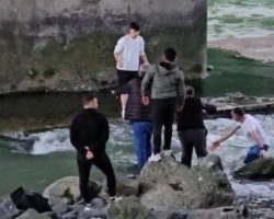  Borçka Çoruh Nehrinde Mahsur Kalan Genç Kurtarıldı