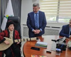 Korumalı: “Dilimizin Zenginlikleri Projesi” öğrencileri, Vali Ergün’ü makamında ziyaret etti