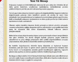 Artvin Valisi Turan Ergün’ün Yeni Yıl Mesajı