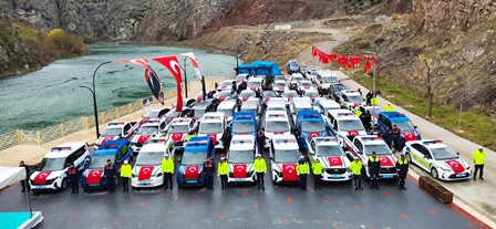 Artvin’de Polis ve Jandarmaya Tahsis Edilen 55 Araç Hizmete Alındı