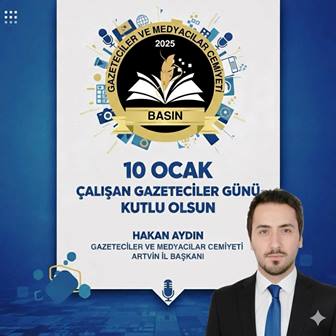G.M.C. Artvin İl Başkanı Aydın’dan “10 OCAK ÇALIŞAN GAZETECİLER GÜNÜ MESAJI”