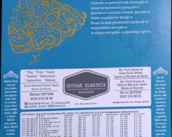 DUYSAK ELEKTRİK’e Ramazan İmsakiyesi Baskı İşimiz