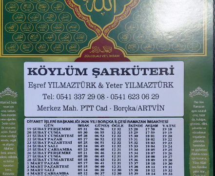 KÖYLÜM ŞARKÜTERİ’ne Ramazan İmsakiyesi Baskı İşimiz