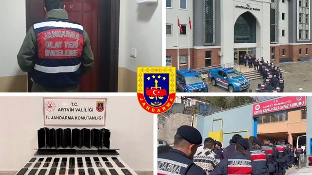 Artvin’de 35 şüpheliden 28’i çıkarıldıkları mahkemece tutuklandı
