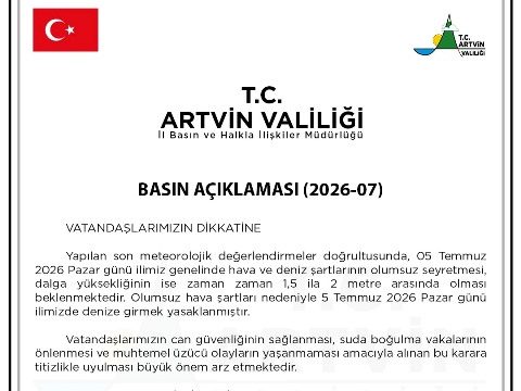 ARTVİN VALİLİĞİ’NDEN BASIN AÇIKLAMASI