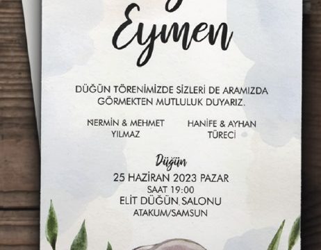 DÜĞÜN & NİŞAN & NİKAH DAVETİYESİ ÖRNEĞİMİZ