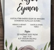 DÜĞÜN & NİŞAN & NİKAH DAVETİYESİ ÖRNEĞİMİZ