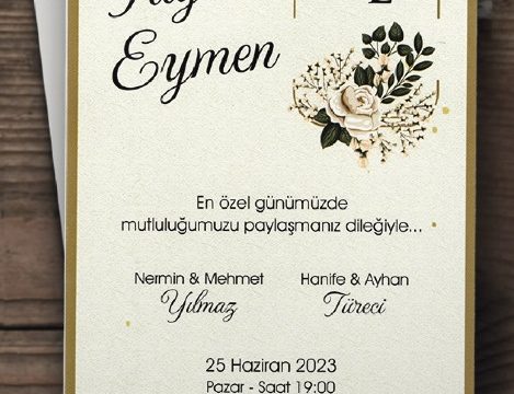 DÜĞÜN & NİŞAN & NİKAH DAVETİYESİ ÖRNEĞİMİZ