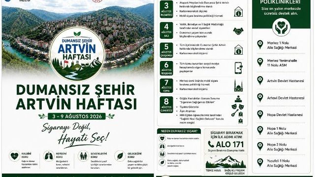 “Dumansız Şehir Artvin Haftası” Farkındalık Etkinlikleri Başladı