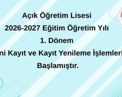 AÖL 1. Dönem Yeni Kayıt Ve Kayıt Yenileme İşlemleri Devam Ediyor