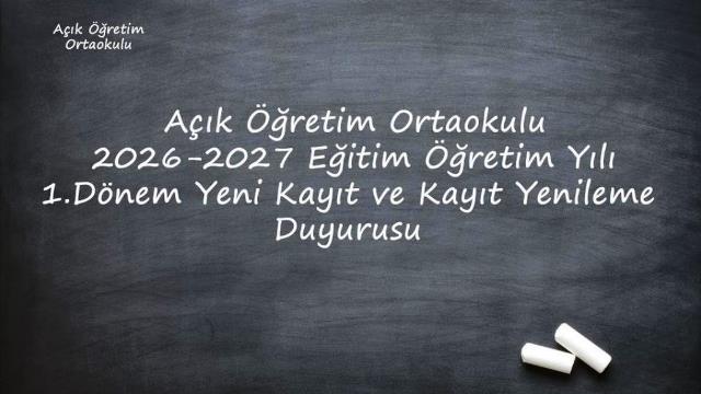 AÖO 1. Dönem Yeni Kayıt Ve Kayıt Yenileme İşlemleri Başladı