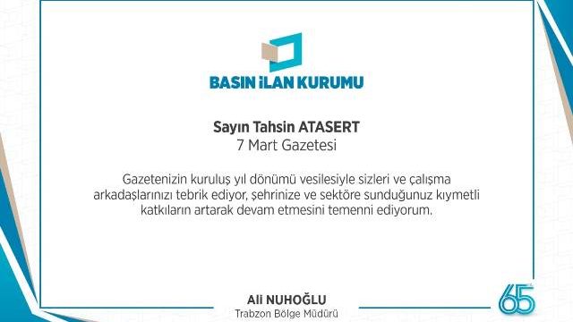 BİK TEBRİĞİ